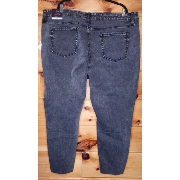 Ava & Viv Women's Mid-Rise Cropped Skinny Jeans, Charcoal Size 26 - Picture 13 of 14